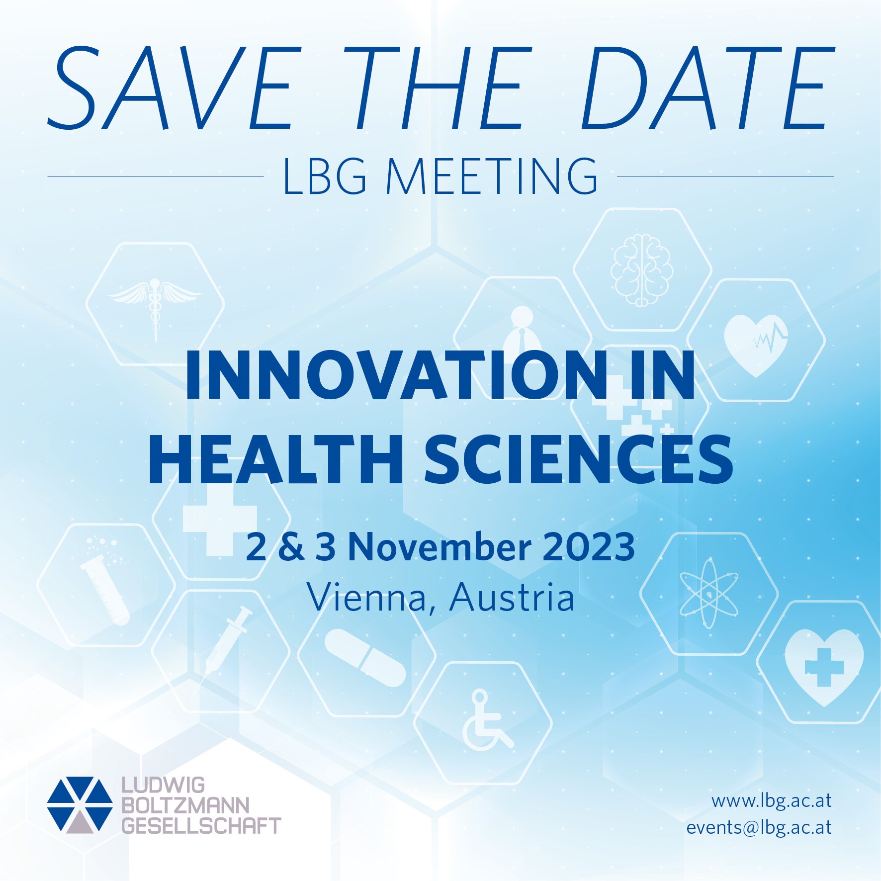 LBG Meeting Innovation in Health Sciences 2023 - abstract deadline extended!