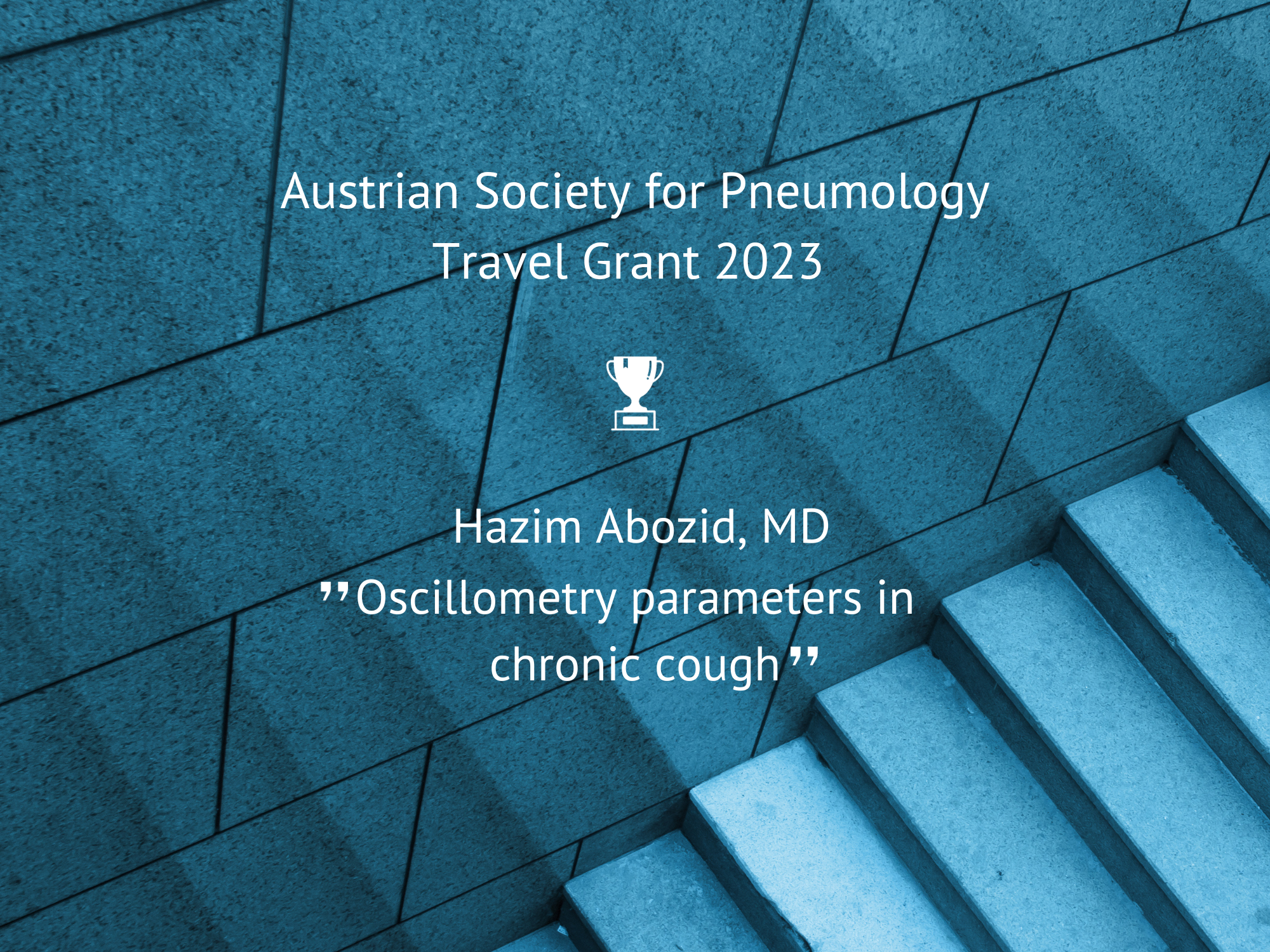 ERS Travel Grant 2023 from the Austrian Society for Pneumology